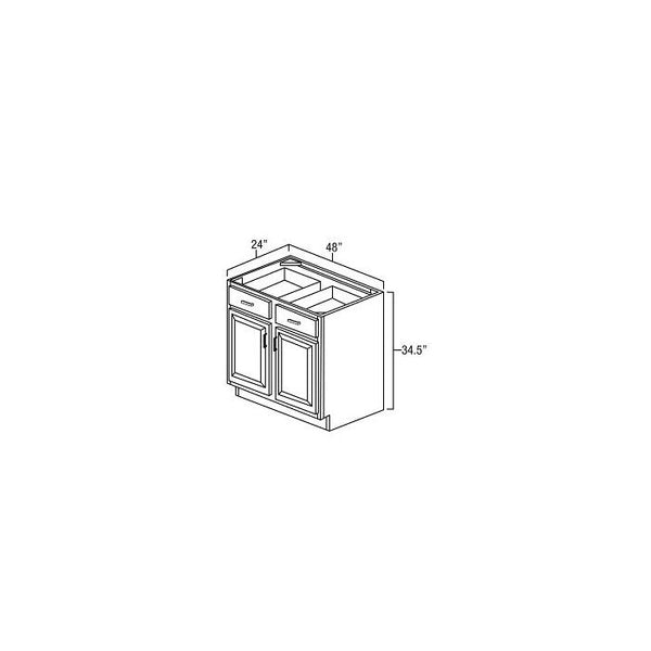 Winchester Grey Recessed Panel - 42in Base