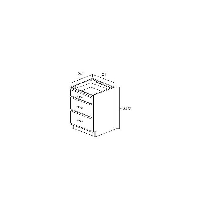 Winchester Grey Recessed Panel - 24in Base