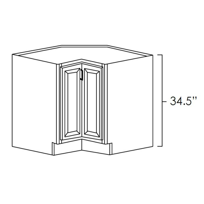 Aspen White Raised Panel - 33in Corner Base