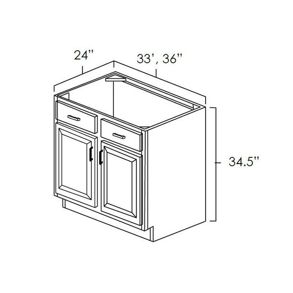 West Point Grey Recessed Panel - 33in Sink Base