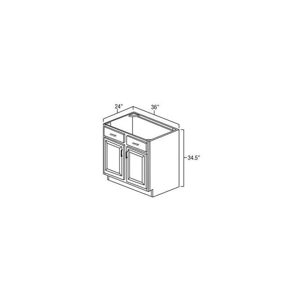 Winchester Grey Recessed Panel - 36in Sink Base