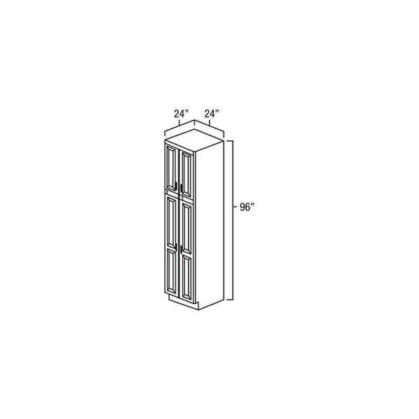 Winchester Grey Recessed Panel - 24in Tall