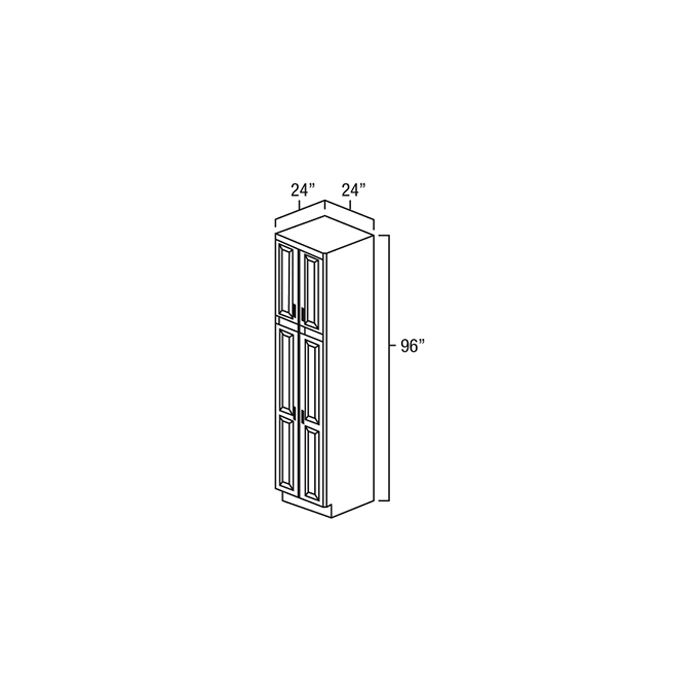 Winchester Grey Recessed Panel - 24in Tall