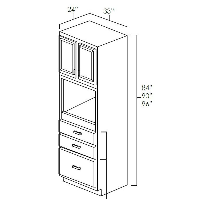 Winchester Grey Recessed Panel - 33in Tall