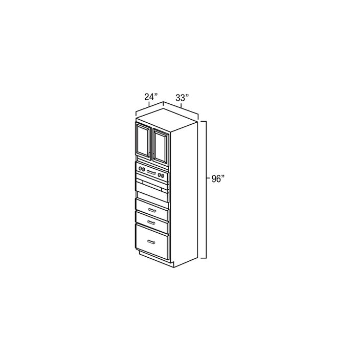 Winchester Grey Recessed Panel - 33in Tall