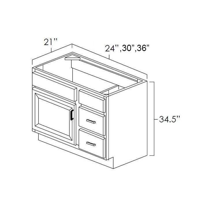 Dove White Shaker - 36in Vanity