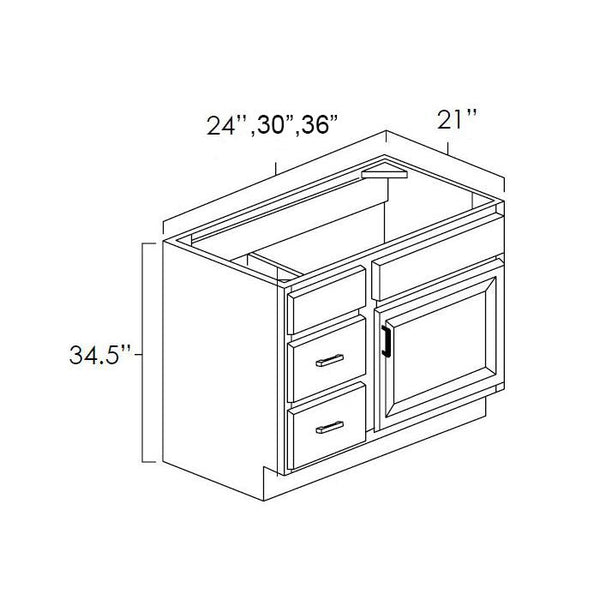 Aspen White Raised Panel - 24in Vanity