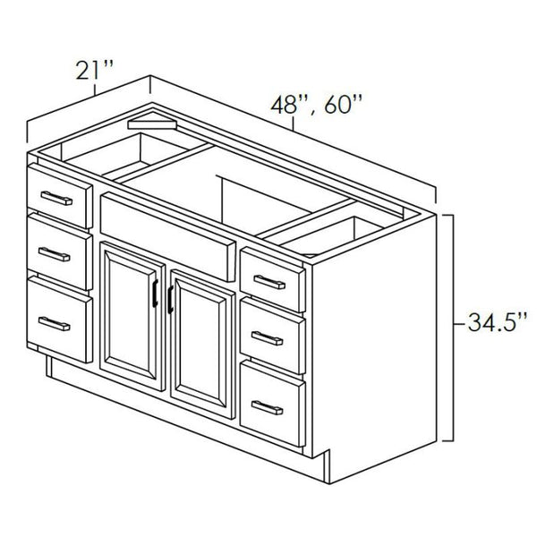 Dove White Shaker - 48in Vanity