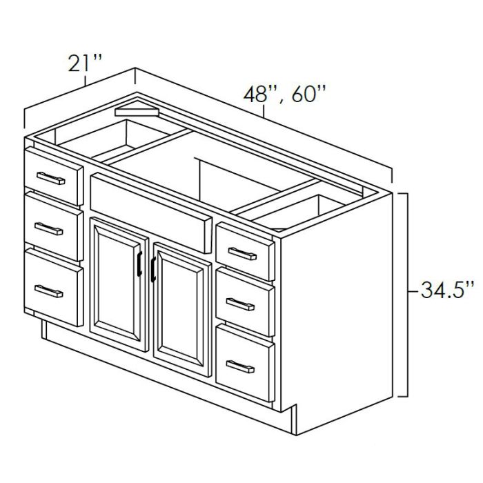 Platinum Grey Shaker - 48in Vanity