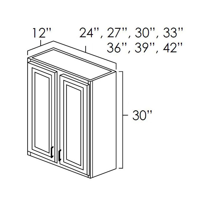 Winchester Grey Recessed Panel - 24in Wall