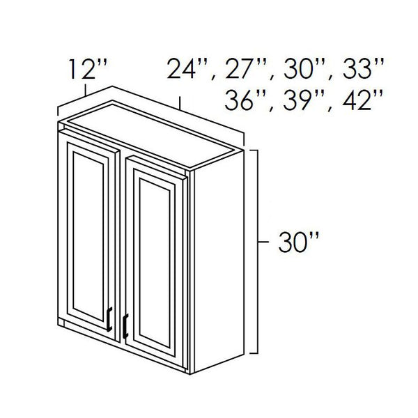 Aspen White Raised Panel - 24in Wall