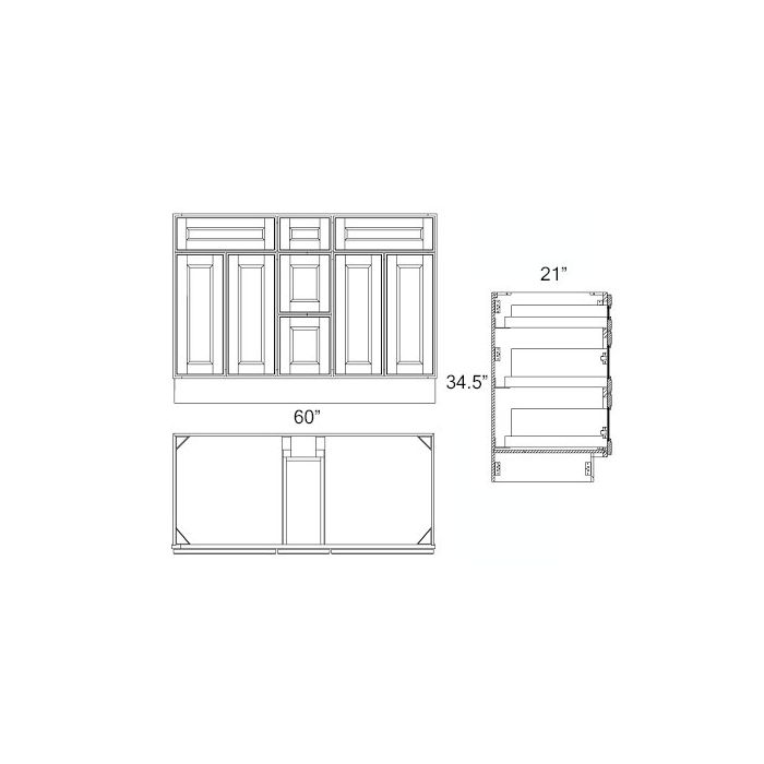 Aspen White Raised Panel - 60in Vanity