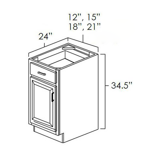 Winchester Grey Recessed Panel - 12in Base