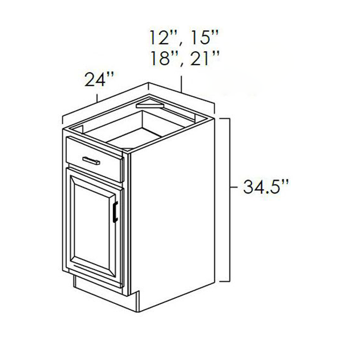 Dove White Shaker - 21in Base