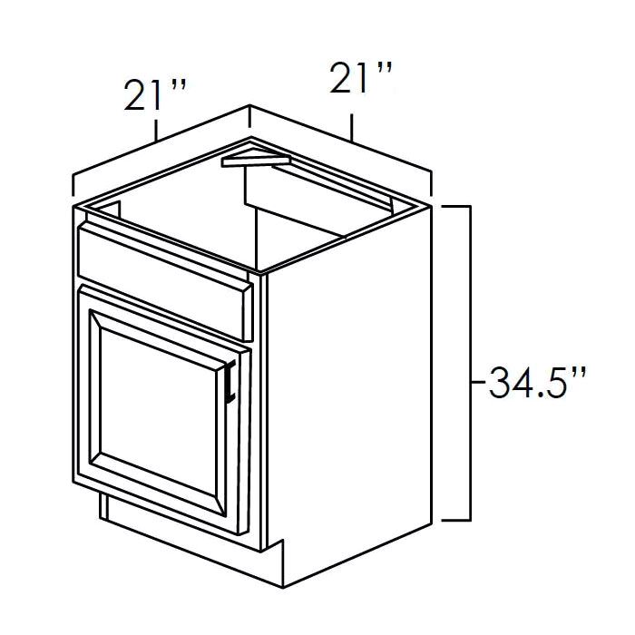 Winchester Grey Recessed Panel - 21in Vanity