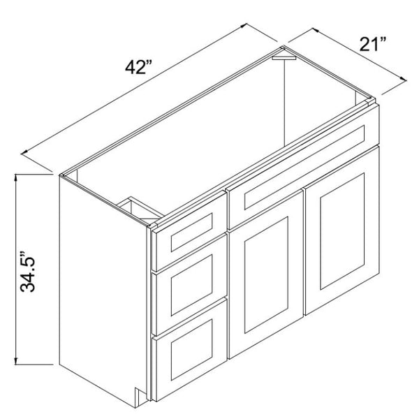 West Point Grey Recessed Panel - 42in Vanity