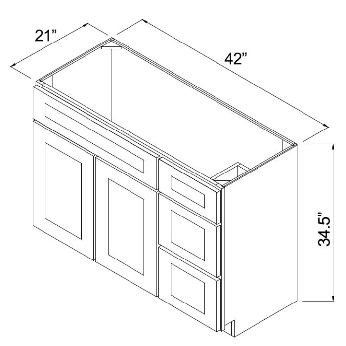 Aspen White Raised Panel - 42in Vanity