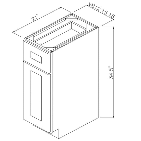 Winchester Grey Recessed Panel - 12in Vanity