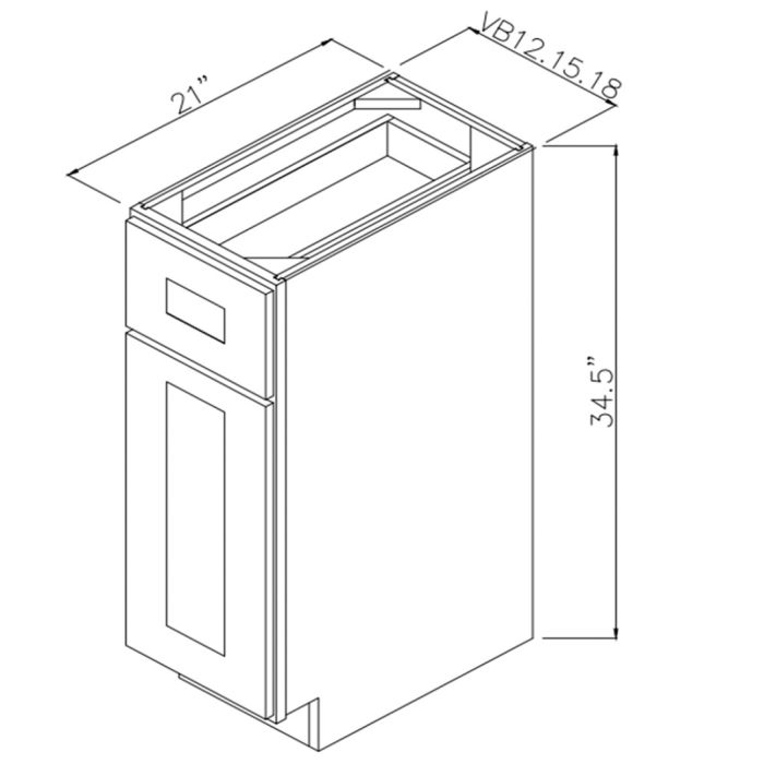 Winchester Grey Recessed Panel - 12in Vanity