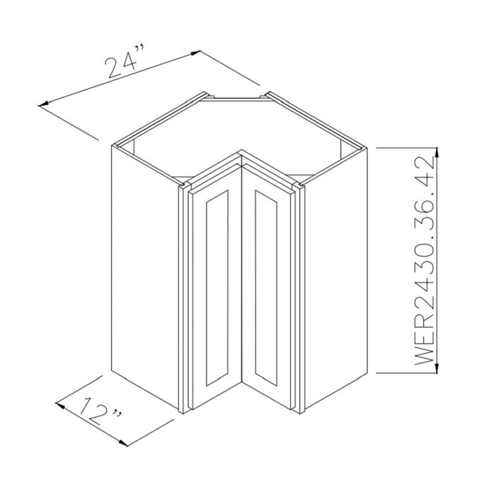 Winchester Grey Recessed Panel - 24in Wall